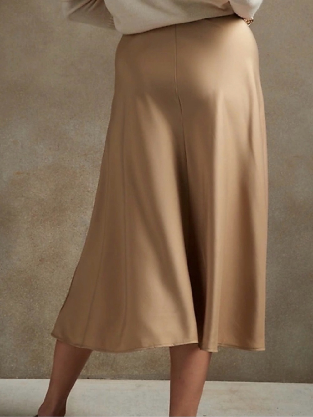 Banana Republic Tan Bias Midi Skirt - Picture 2 of 5